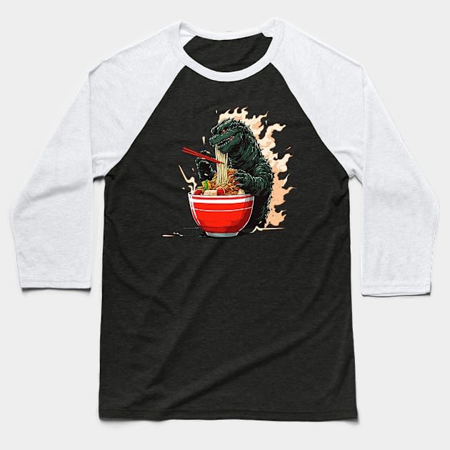 godzilla Baseball T-Shirt by skatermoment